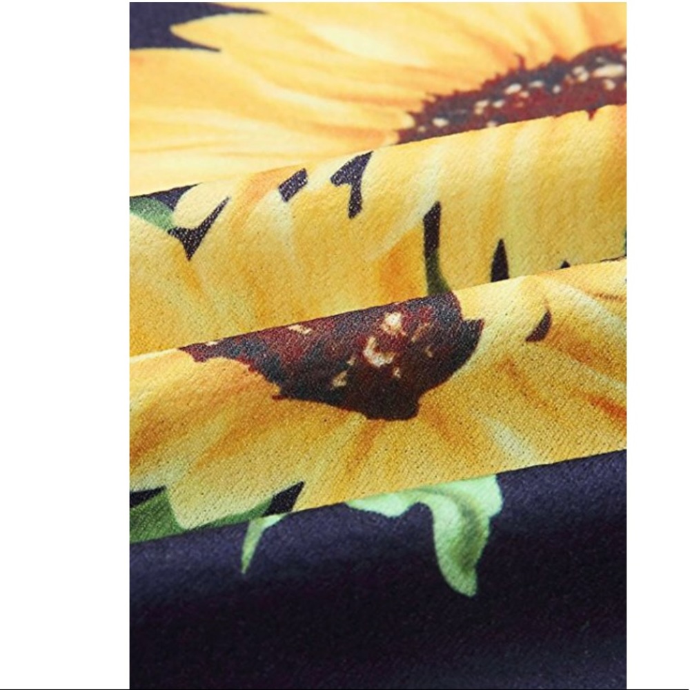 Beautiful women floral chiffon swing midi dress - Picture 6 of 7